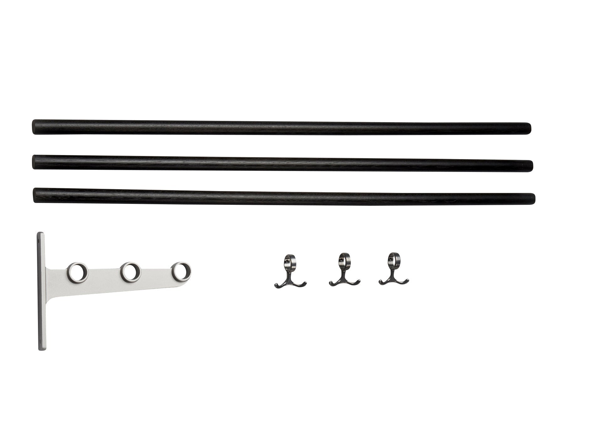 [product_category]-Essem Design Extension Part For Nostalgi Hat Shelf/Shoe Rack Oak, Black Stained/Aluminium-Essem Design-7392157018643-014-ESS-1