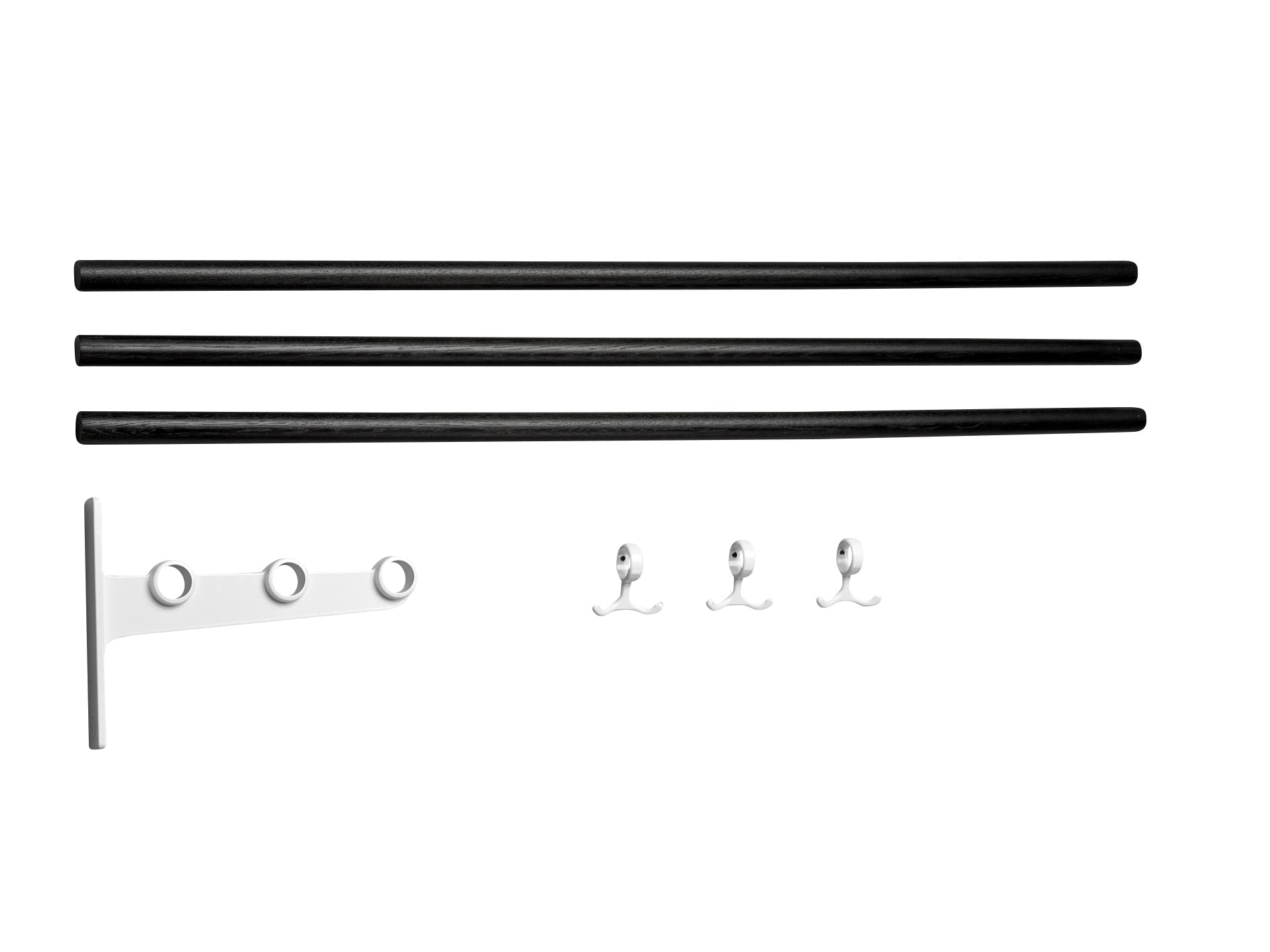 [product_category]-Essem Design Extension Part For Nostalgi Hat Shelf/Shoe Rack Oak/Aluminium, Black Stained/White-Essem Design-7392157018667-068-ESS-1