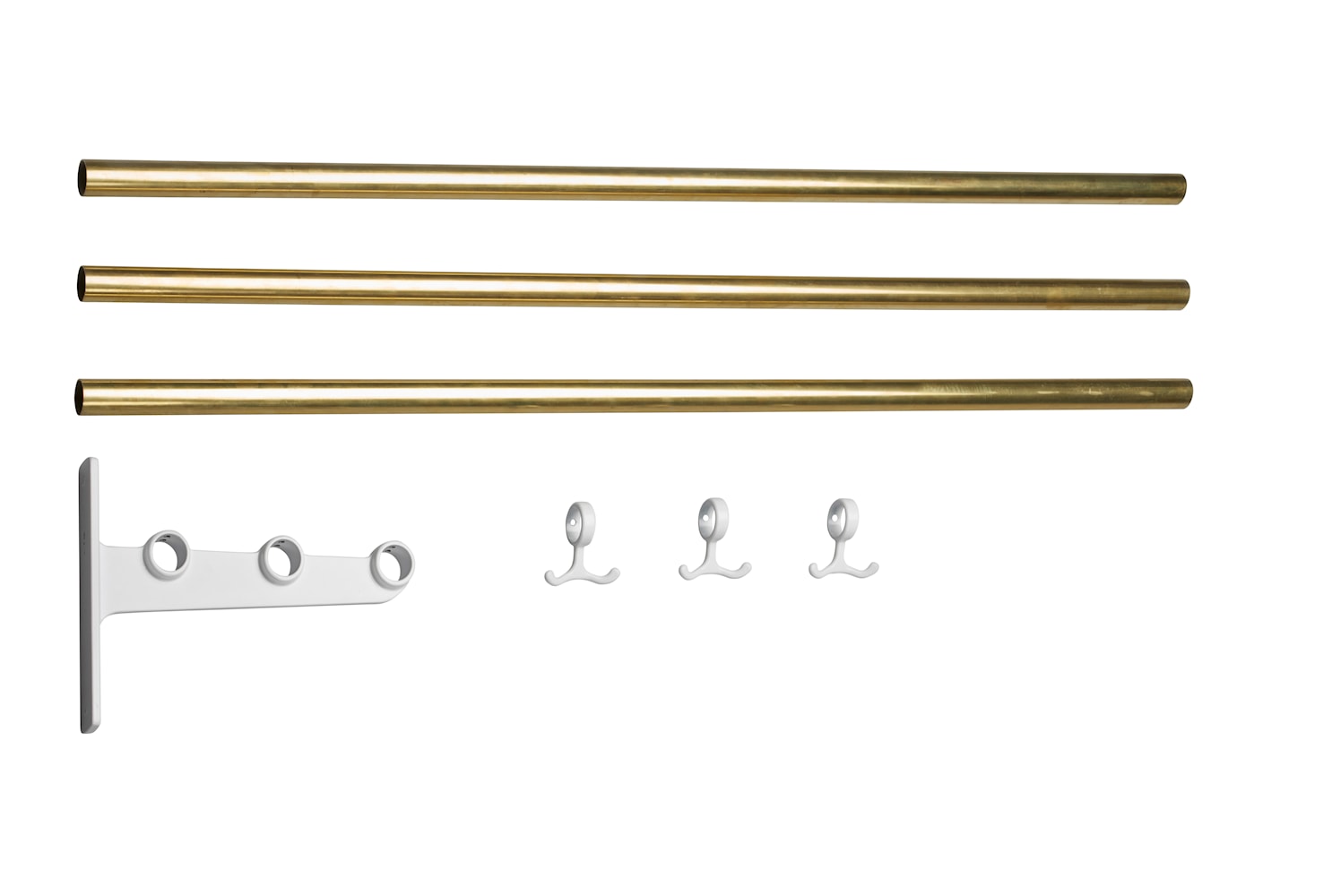 [product_category]-Essem Design Extension Part For Nostalgi Hat Shelf/Shoe Rack, White/Brass-Essem Design-7392157004264-071-ESS-1