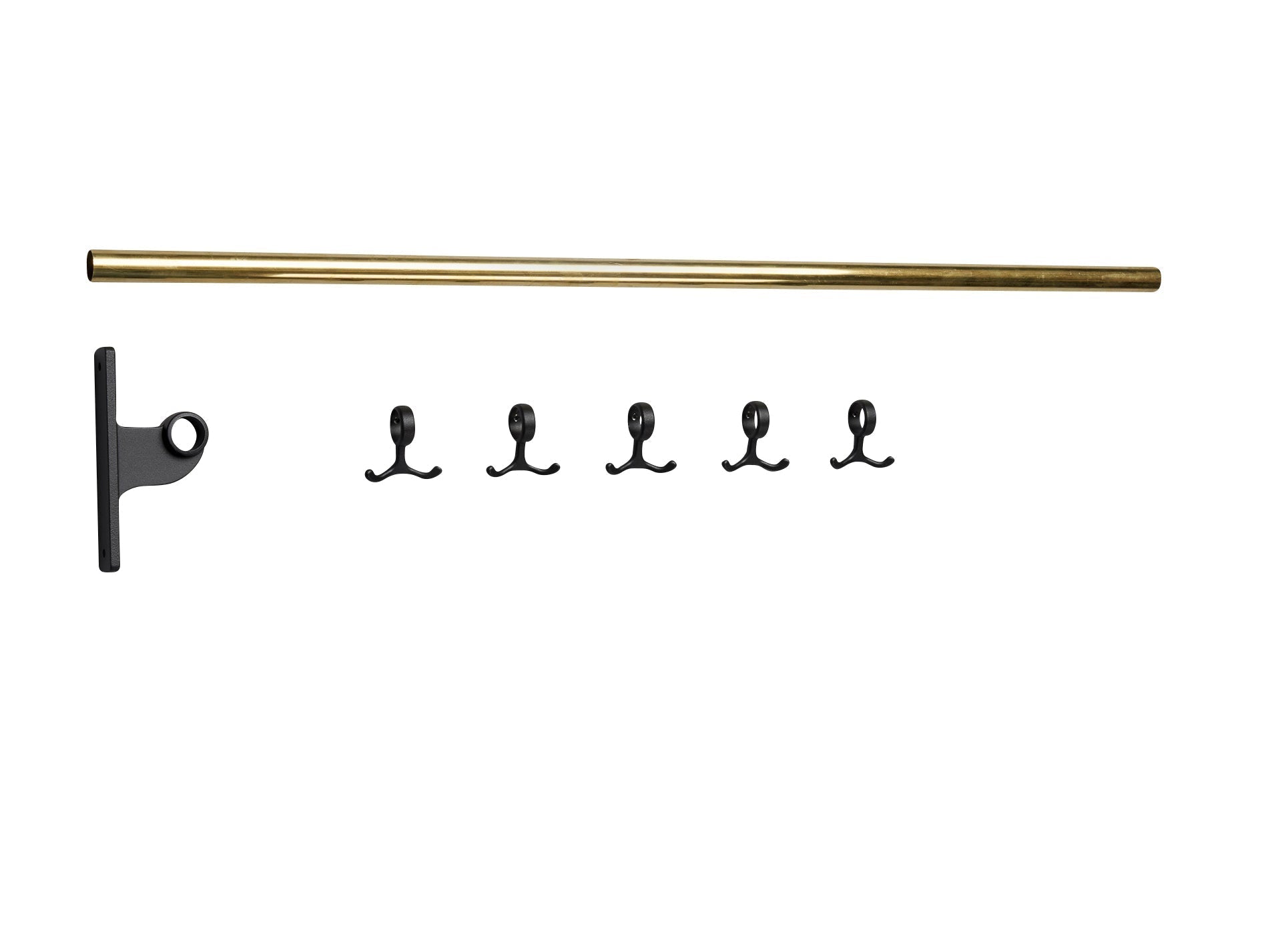 [product_category]-Essem Design Extension Part For Nostalgi Hook Strip, Black/Brass-Essem Design-7392157004745-073 K-ESS-1