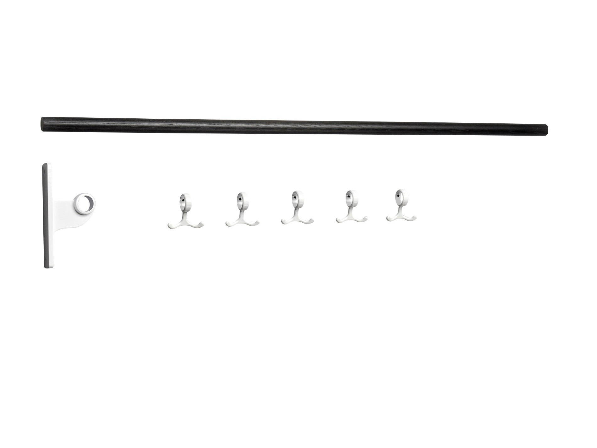 [product_category]-Essem Design Extension Part For Nostalgi Hook Strip Oak/Aluminium, Black Stained/White-Essem Design-7392157019145-068 K-ESS-1