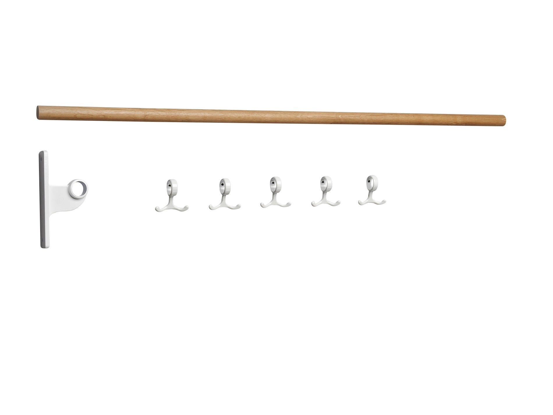 [product_category]-Essem Design Extension Part For Nostalgi Hook Strip Oak/Aluminium, White-Essem Design-7392157004554-034 K-ESS-1