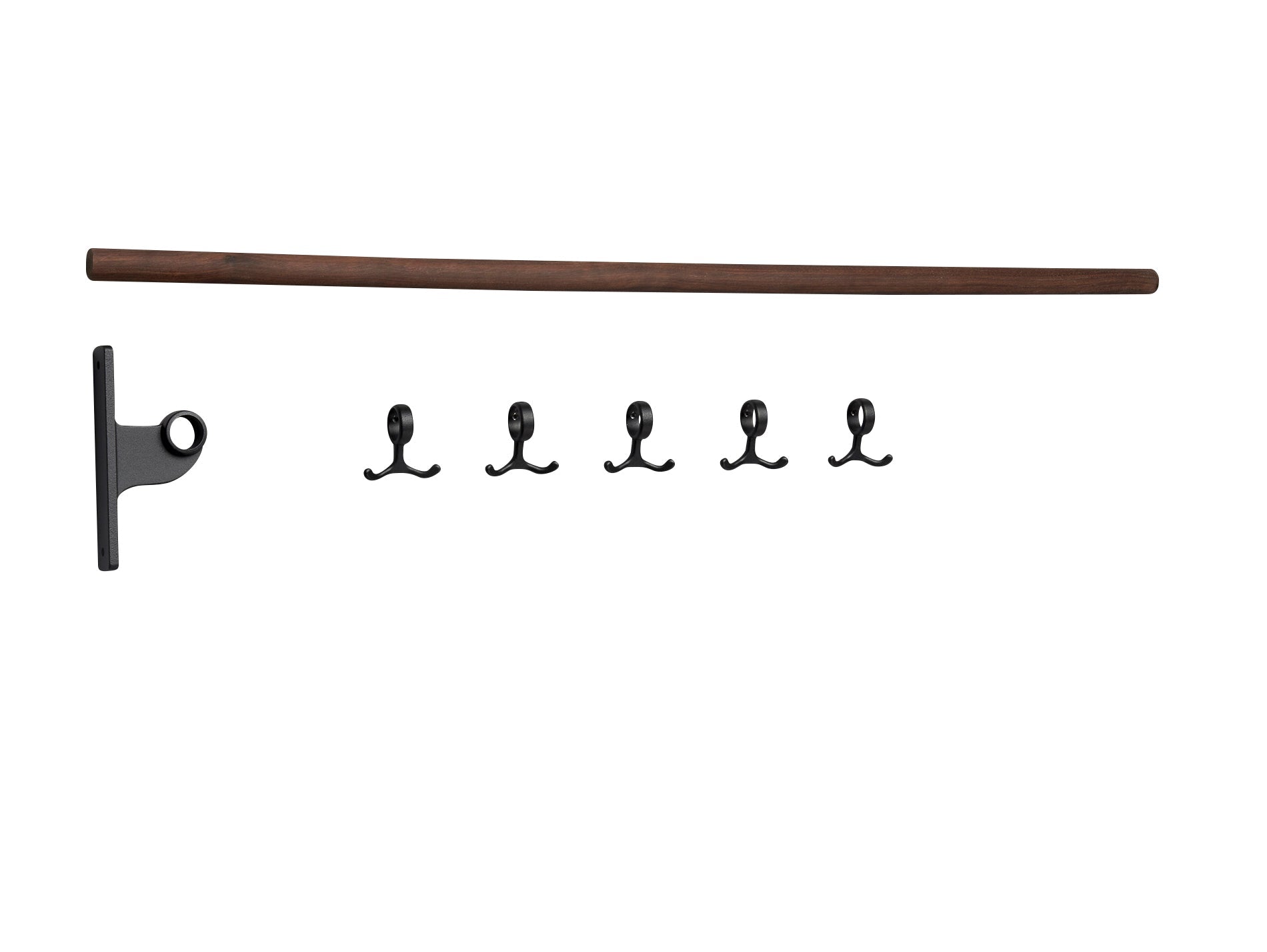 [product_category]-Essem Design Extension Part For Nostalgi Hook Strip Walnut, Black-Essem Design-7392157030430-083 K-ESS-1