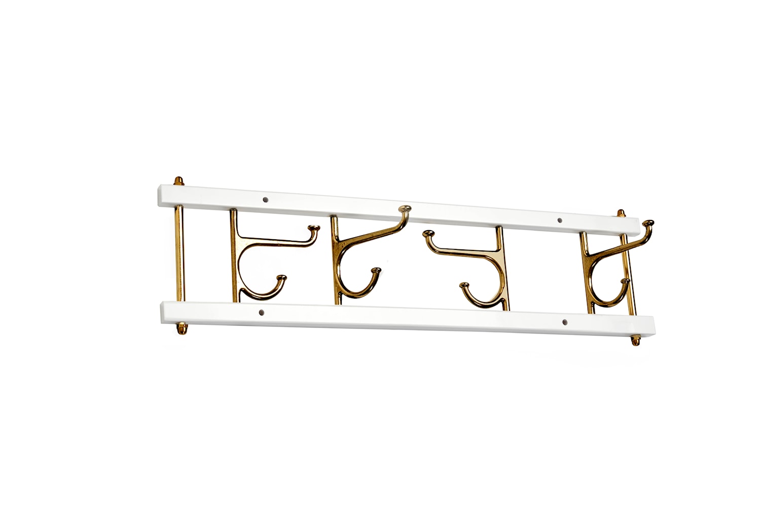[product_category]-Essem Design Maxi 4 Decorative Hook Strip, White/Brass-Essem Design-7392157000082-50025-ESS-1