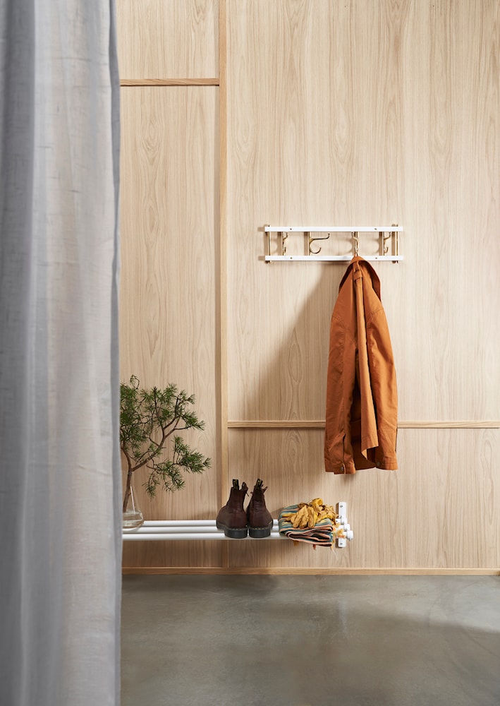[product_category]-Essem Design Maxi 4 Decorative Hook Strip, White/Brass-Essem Design-7392157000082-50025-ESS-7