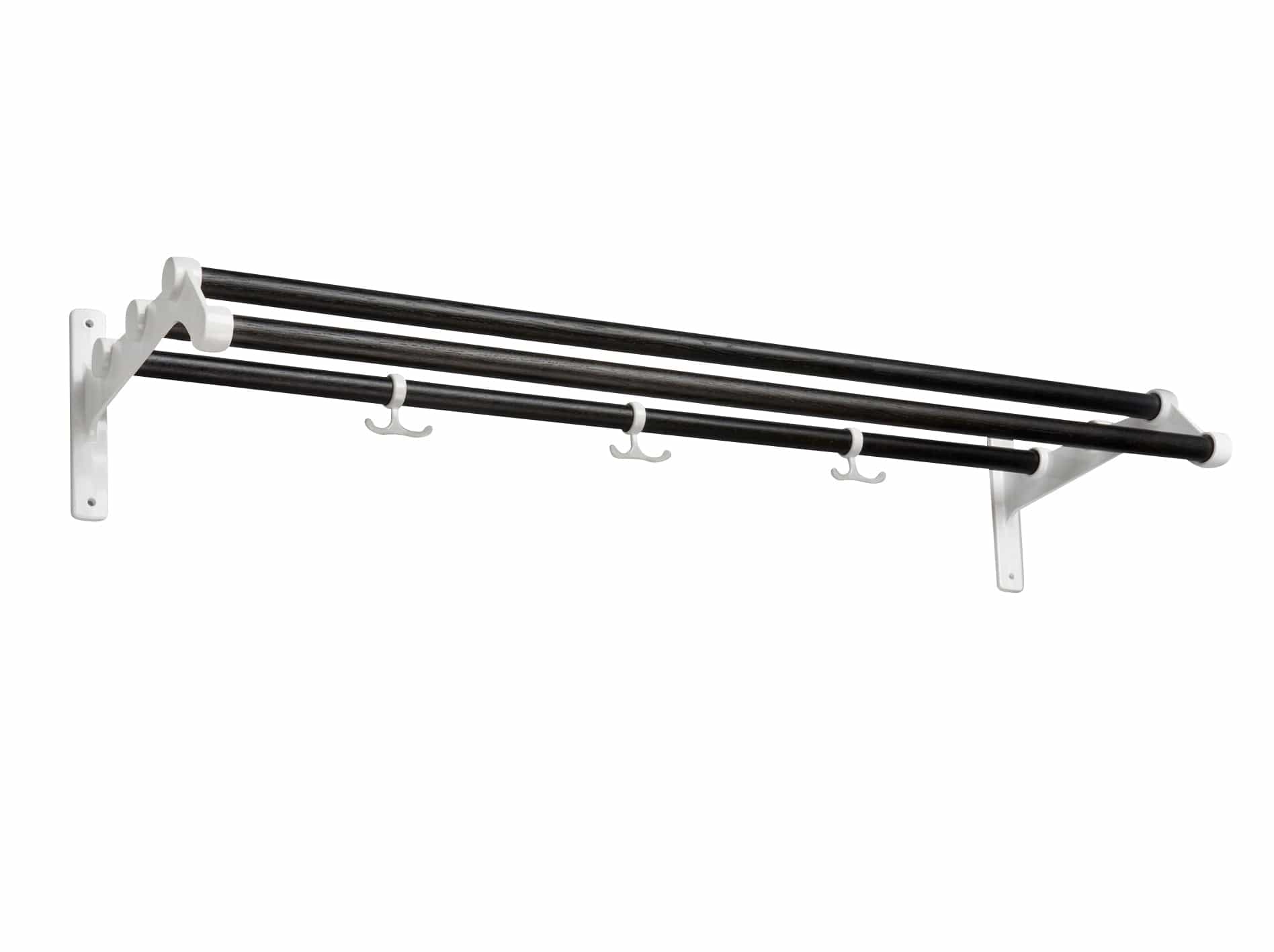 [product_category]-Essem Design Nostalgi 291 Hat Shelf Oak/Aluminium, Black Stained/White-Essem Design-7392157018872-067291-ESS-1