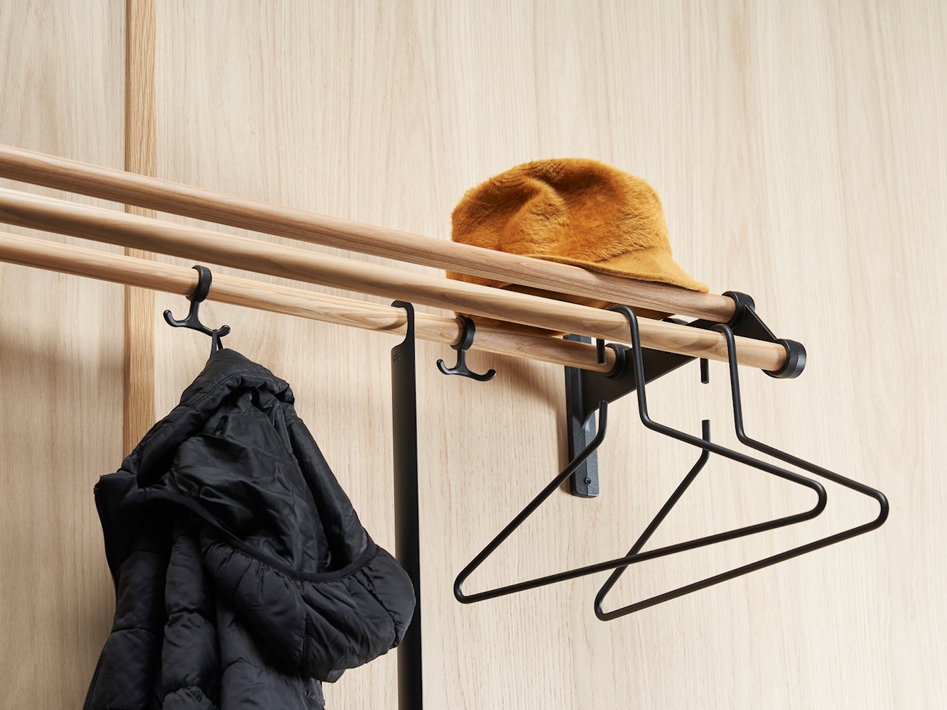 [product_category]-Essem Design Nostalgi 291 Hat Shelf, Walnut/Aluminium-Essem Design-7392157018131-080291-ESS-3