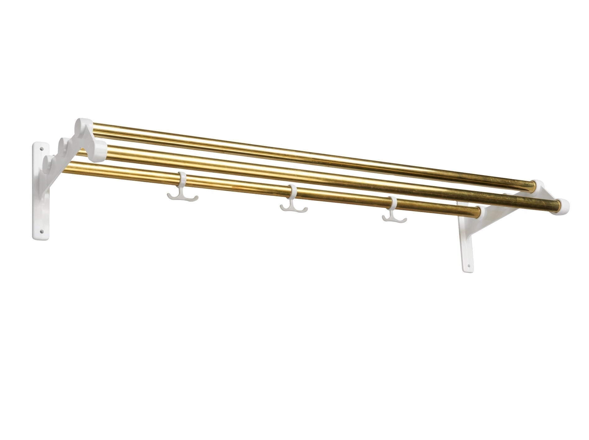 [product_category]-Essem Design Nostalgi 291 Hat Shelf, White/Brass-Essem Design-7392157018056-070291-ESS-1