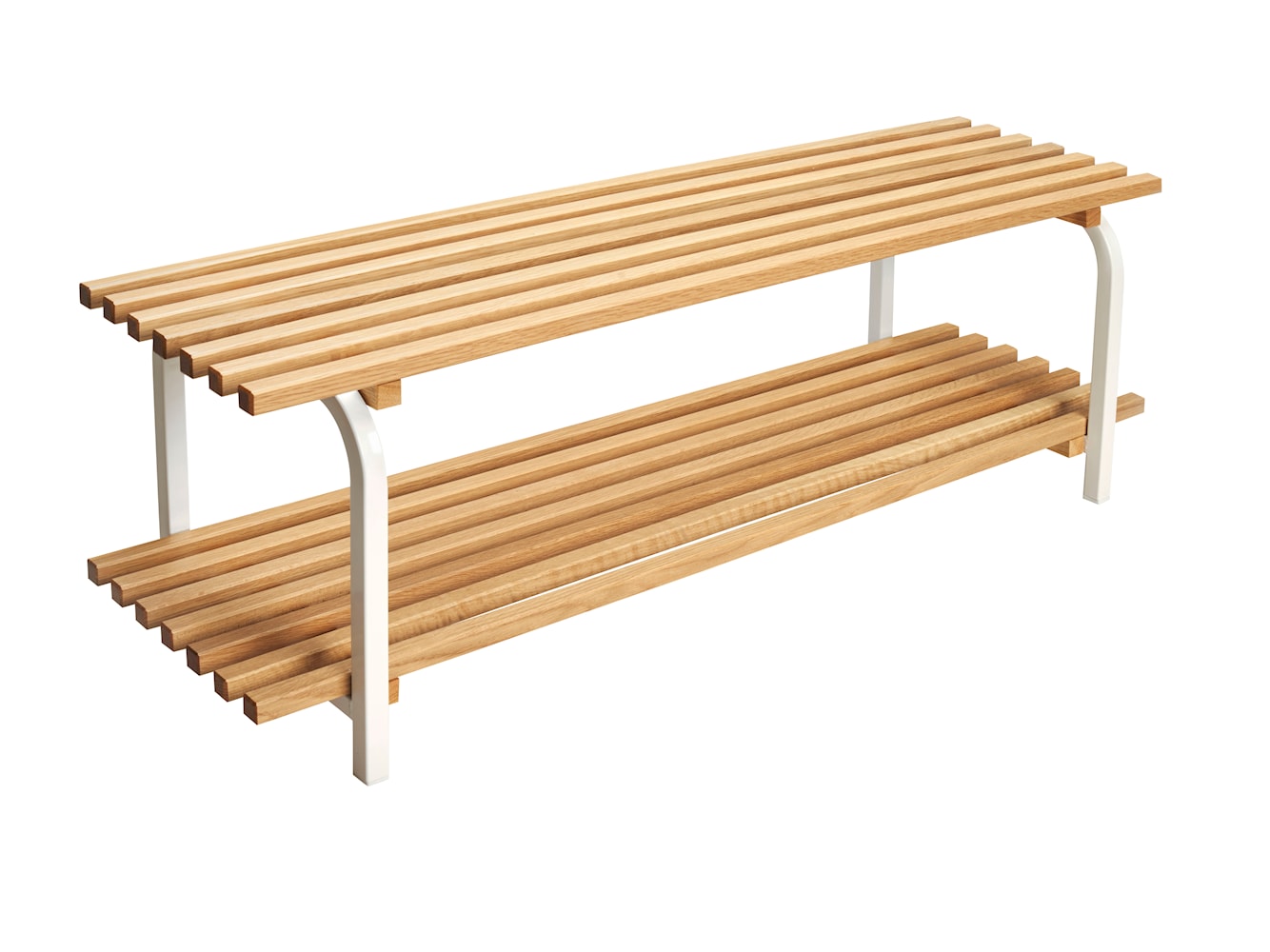 [product_category]-Essem Design Sara Shoe Rack Freestanding Oak 120 Cm, White-Essem Design-7392157019992-101SF-120 EK/V-ESS-1