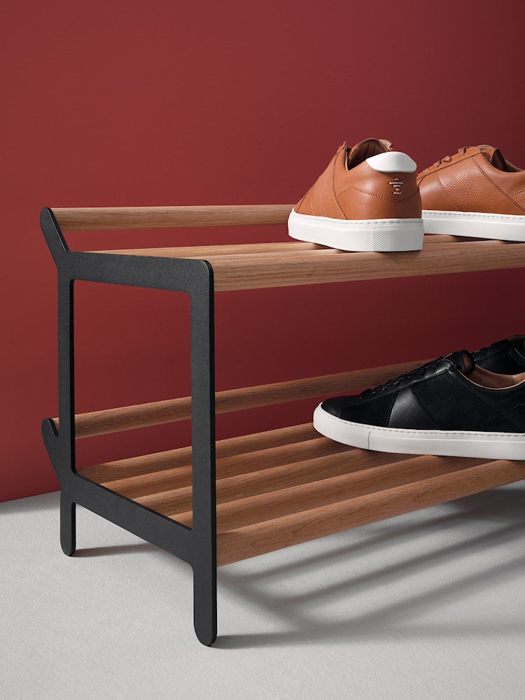 [product_category]-Essem Design Tambourine Shoe Rack Oak 100 Cm, Black-Essem Design-7392157030713-50018-ESS-4