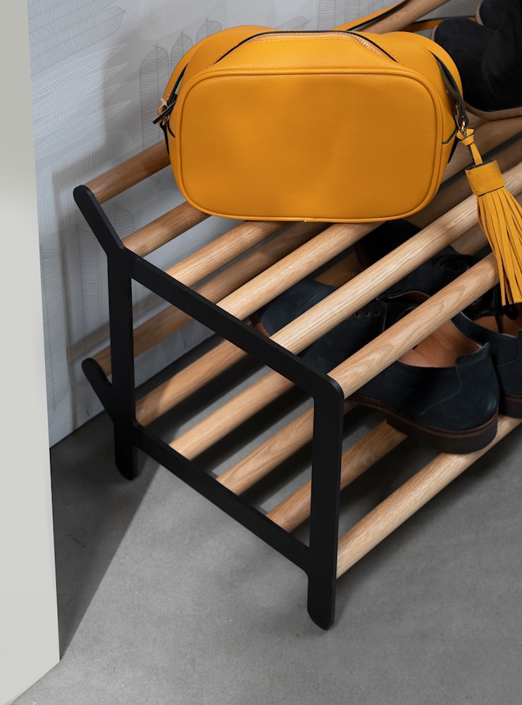 [product_category]-Essem Design Tambourine Shoe Rack Oak 100 Cm, Black Stained-Essem Design-7392157017479-50045-ESS-2