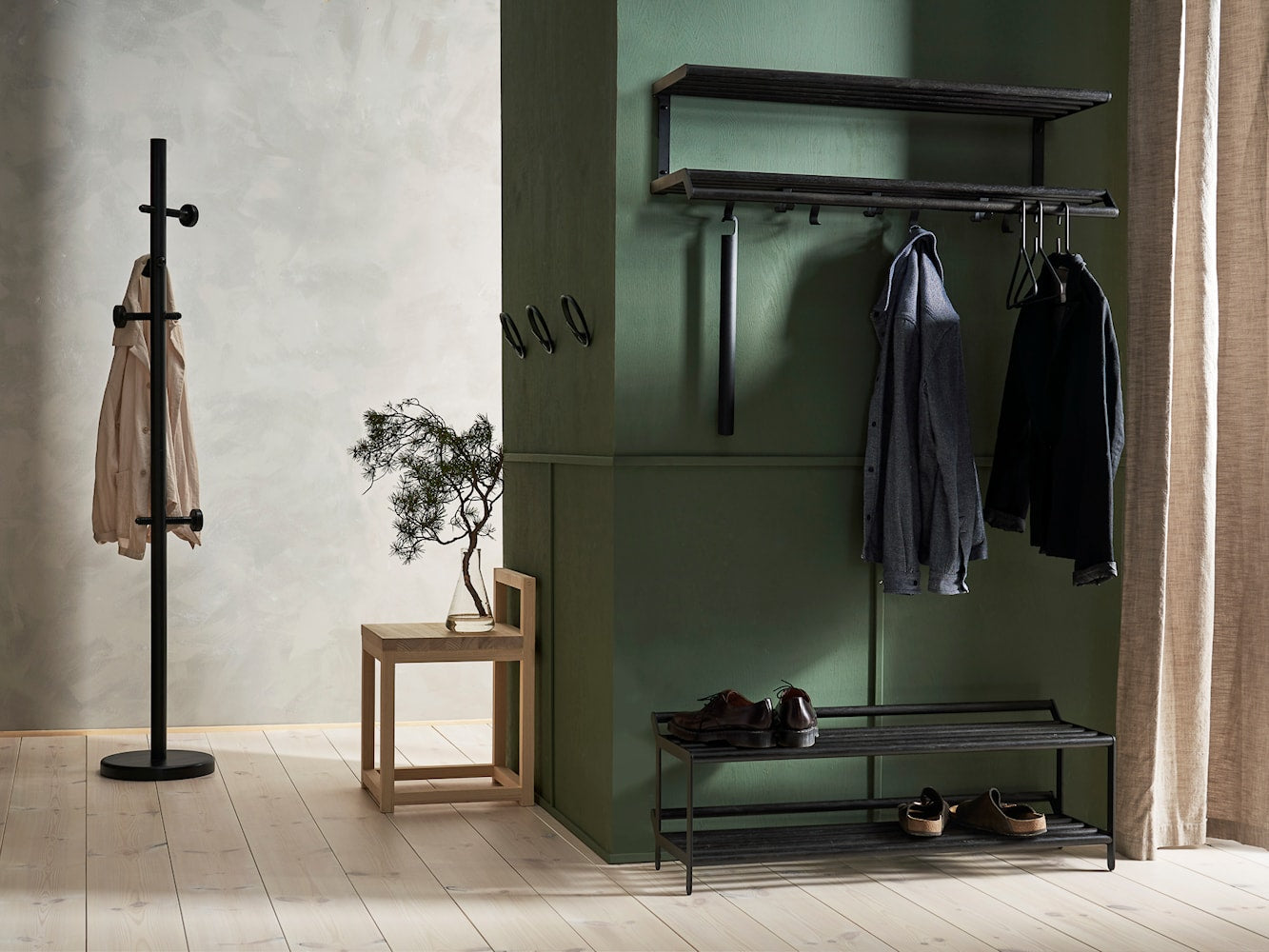 [product_category]-Essem Design Tambourine Shoe Rack Oak 100 Cm, Black Stained-Essem Design-7392157017479-50045-ESS-6