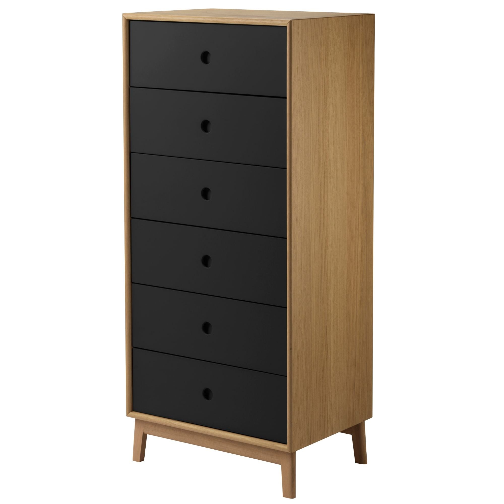 Fdb Møbler A87 Butler High Chest of skuffer, Oak/Black