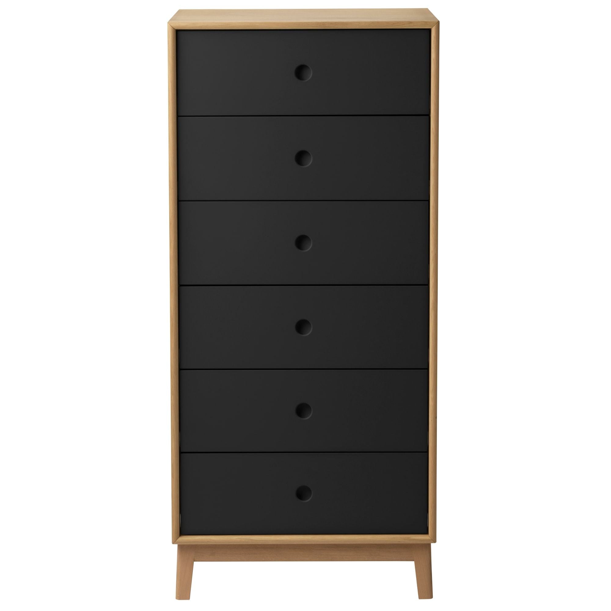 Fdb Møbler A87 Butler High Chest of skuffer, Oak/Black
