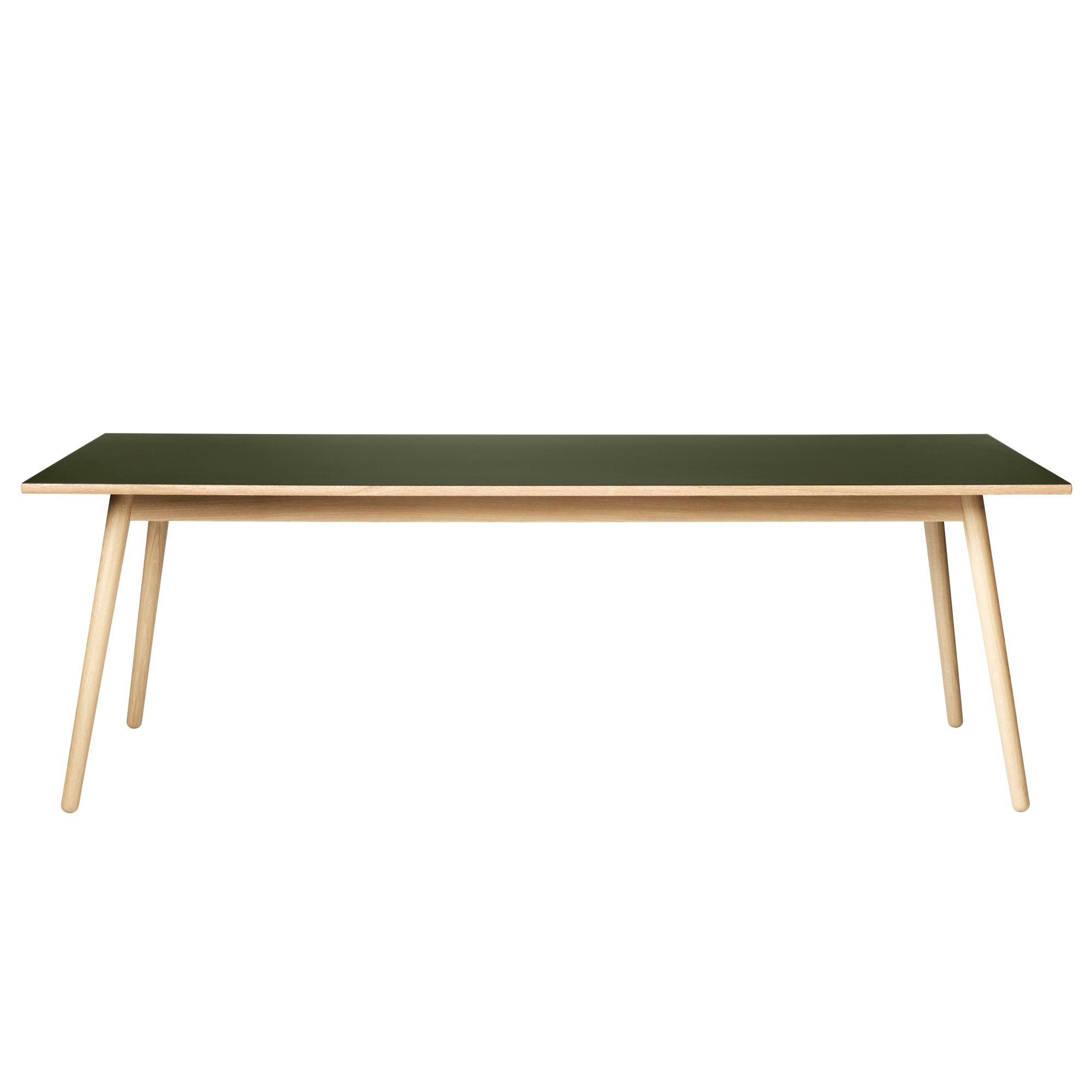 FDB Møbler C35 B Spisebord Oak, Olive Linoleum, 95x220cm