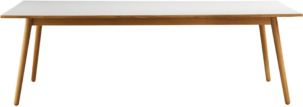 FDB Møbler C35 C Spisebord til 8 personer eg, hvid linoleum top, 95x220cm