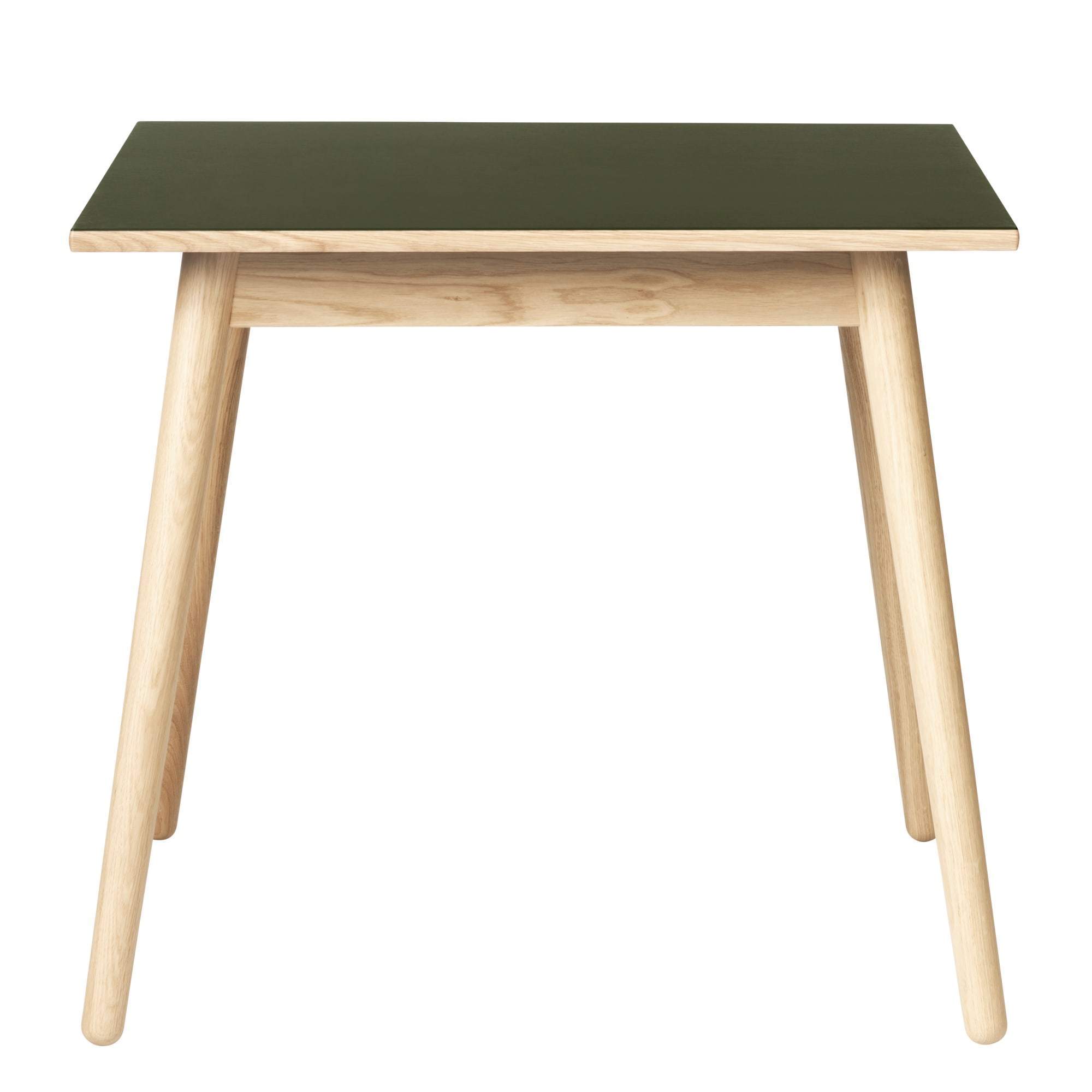 FDB Møbler C35 Spisebord Oak, Olive Linoleum Table Top, 82x82cm