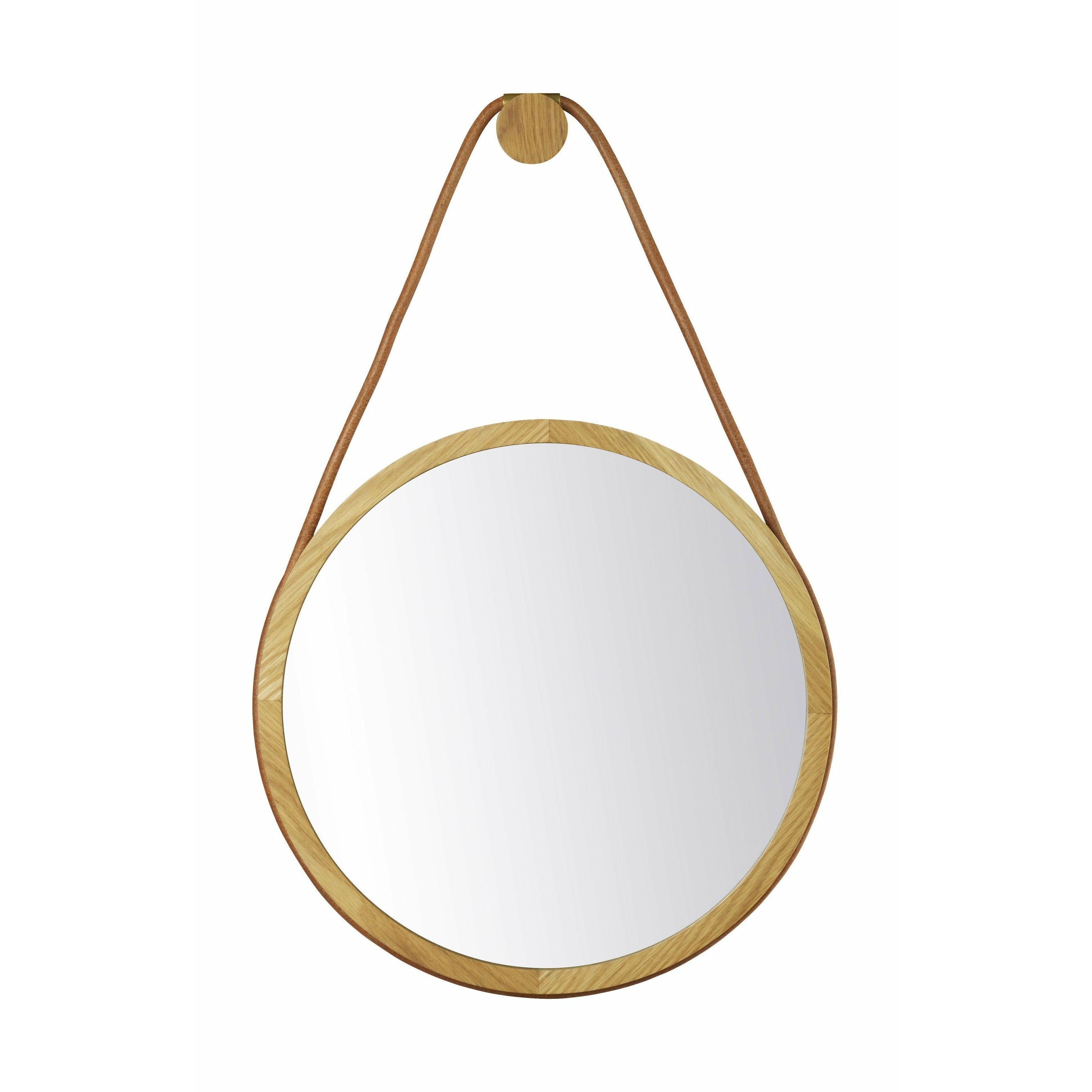 Fdb Møbler I3 Mossø Mirror ø 40 Cm, Natural Brown