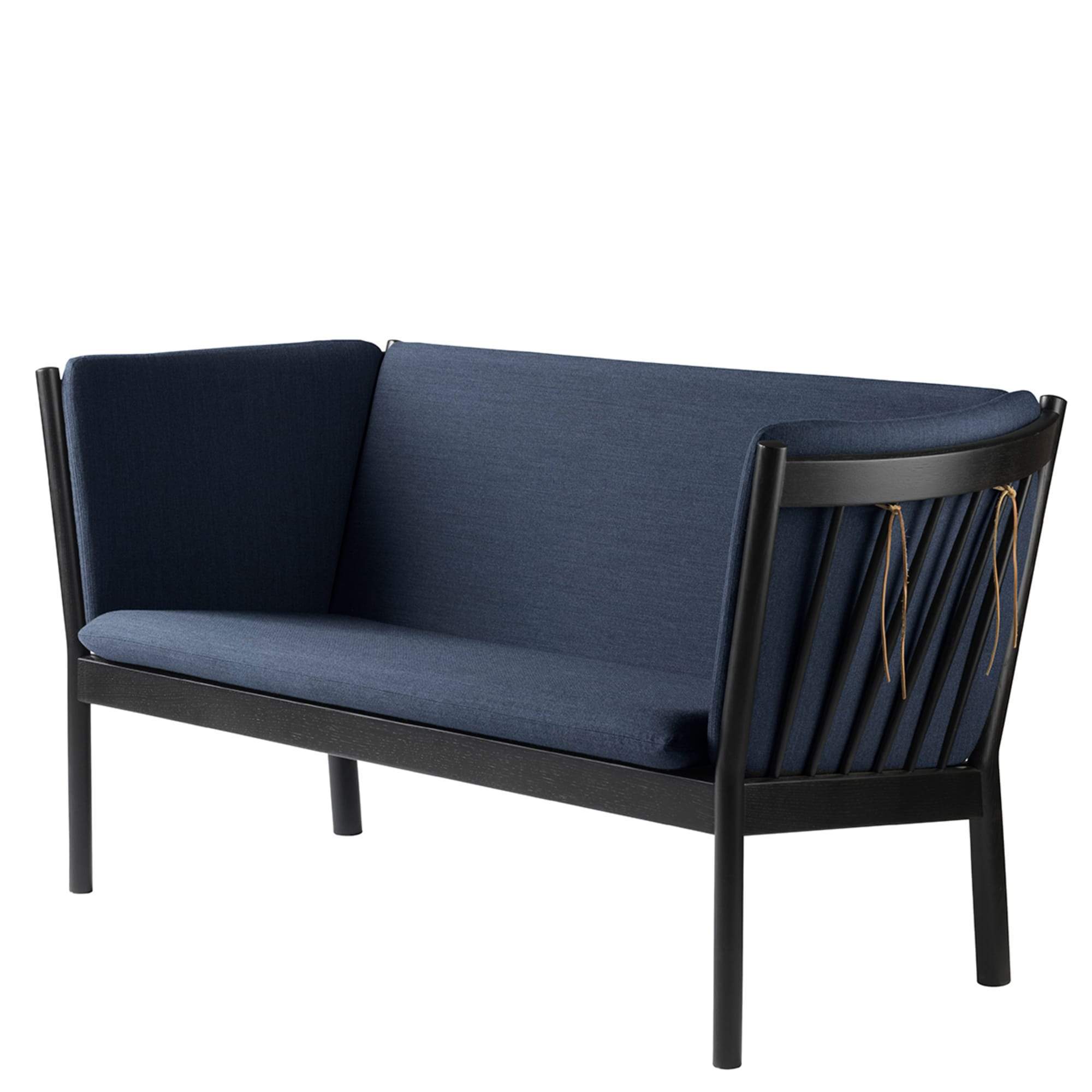 Fdb Møbler J148 2 Personsofa, sort eg, mørkeblå stof