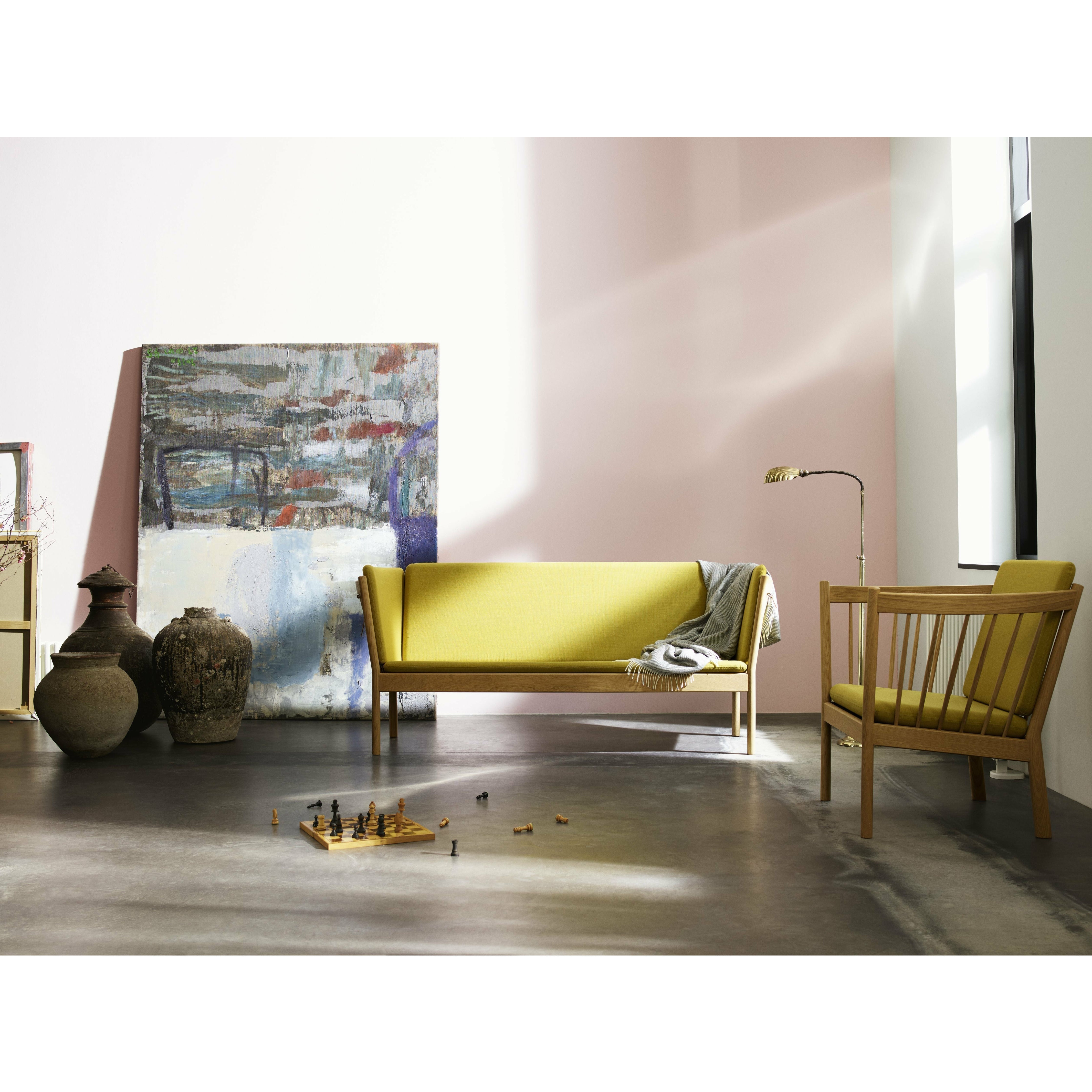 Fdb Møbler J148 Two Seater Sofa, Natural/Cognac