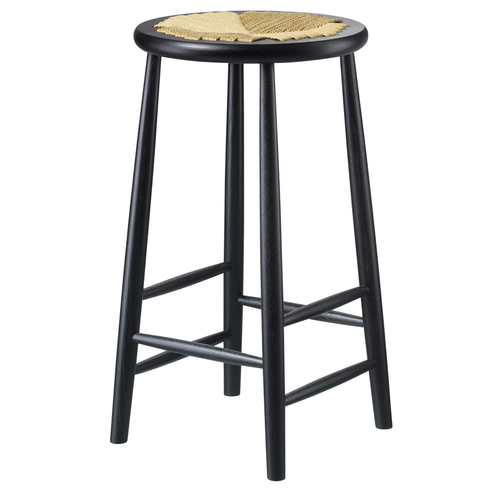 FDB Møbler J165 C Jørgen Bækmark Counter Chair, Black/Natural, 75 cm