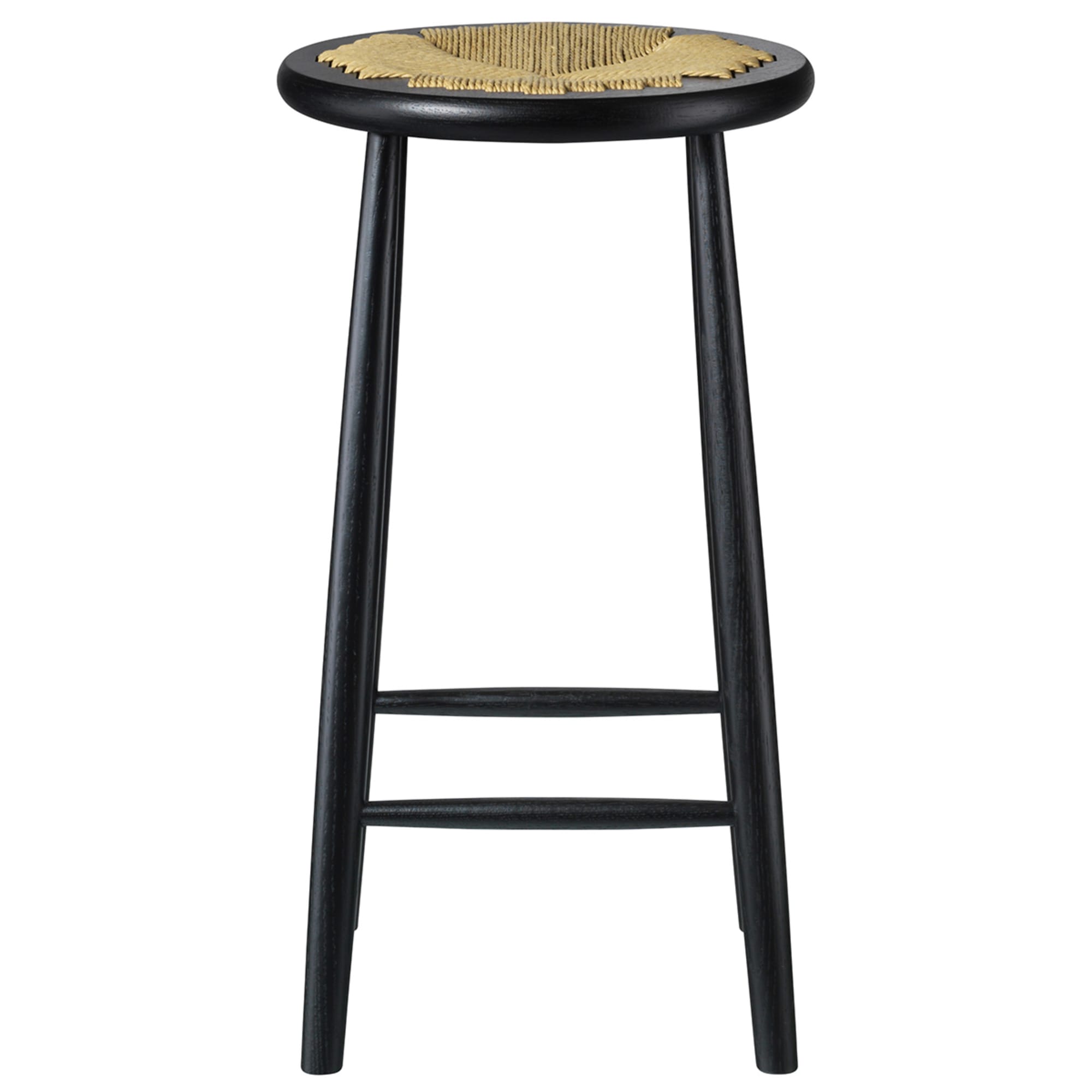 FDB Møbler J165 C Jørgen Bækmark Counter Chair, Black/Natural, 75 cm
