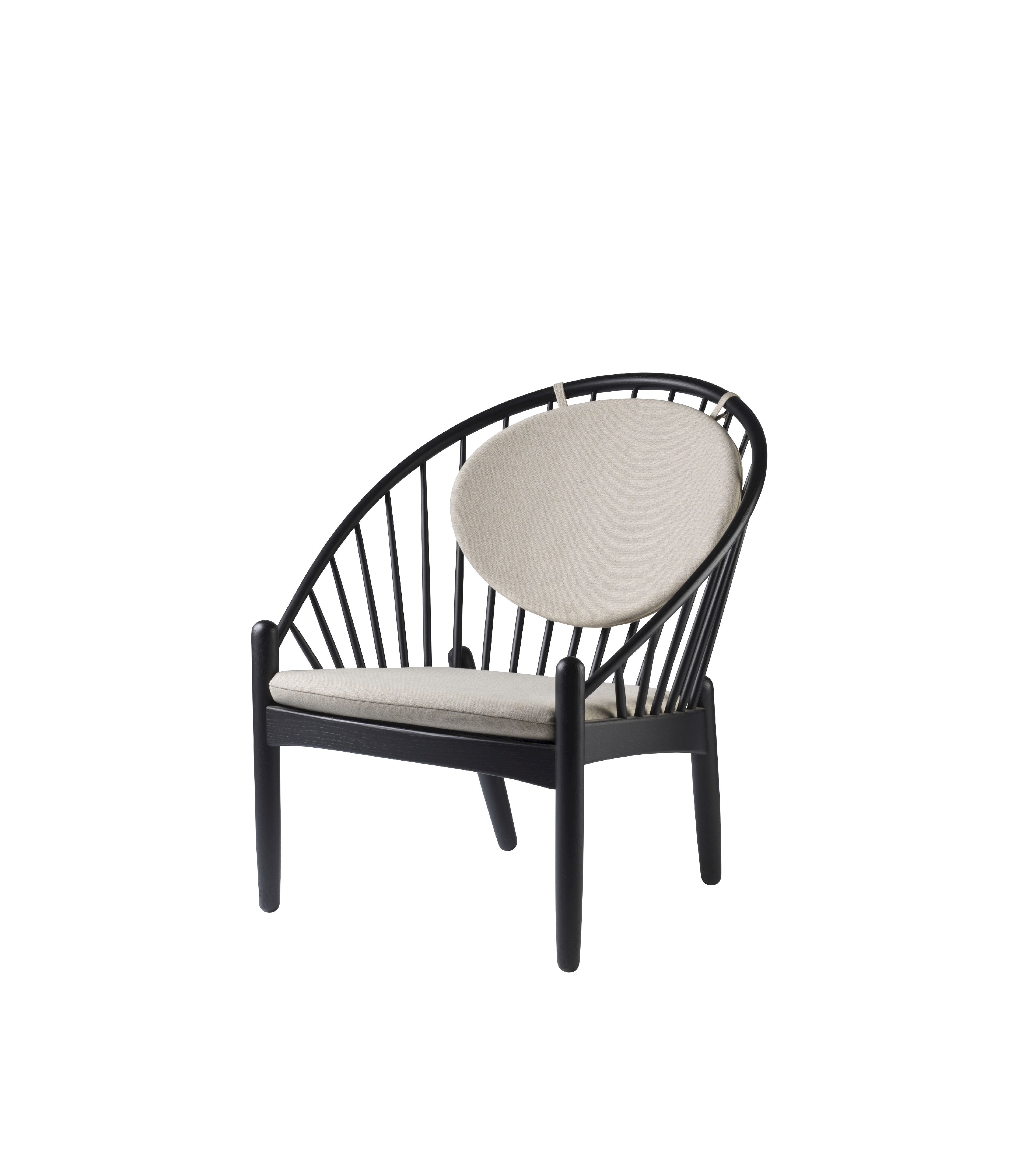 [product_category]-Fdb Møbler J166 Jørna Armchair, Oak Black Lacquered/Beige-FDB Møbler-5715054009583-J1663002010615-FDB-2