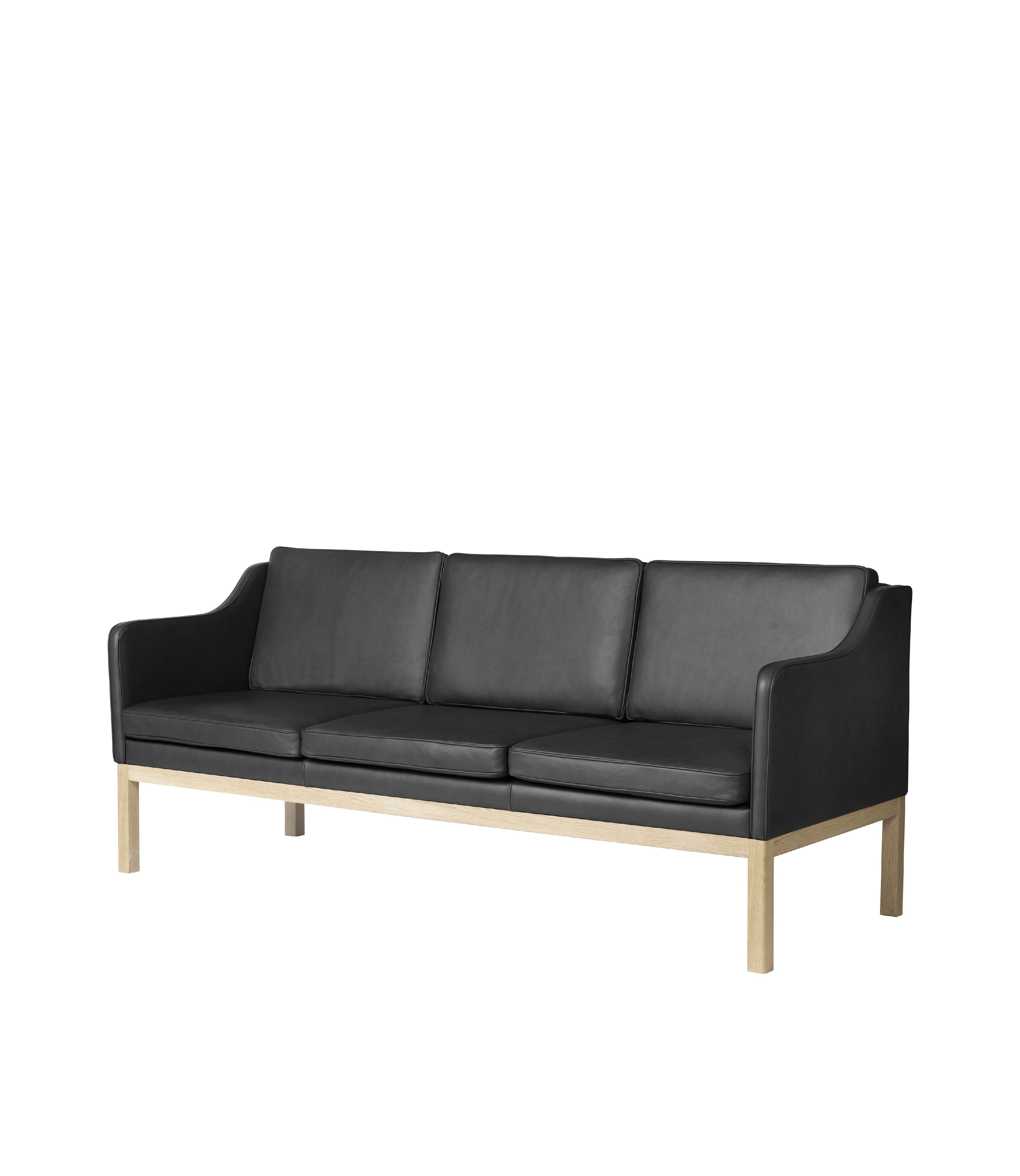 [product_category]-Fdb Møbler Mk46 Mogens Koch 3 Pers. Sofa, Oak/Black Leather-FDB Møbler-5715054012668-L433001100103-FDB-2