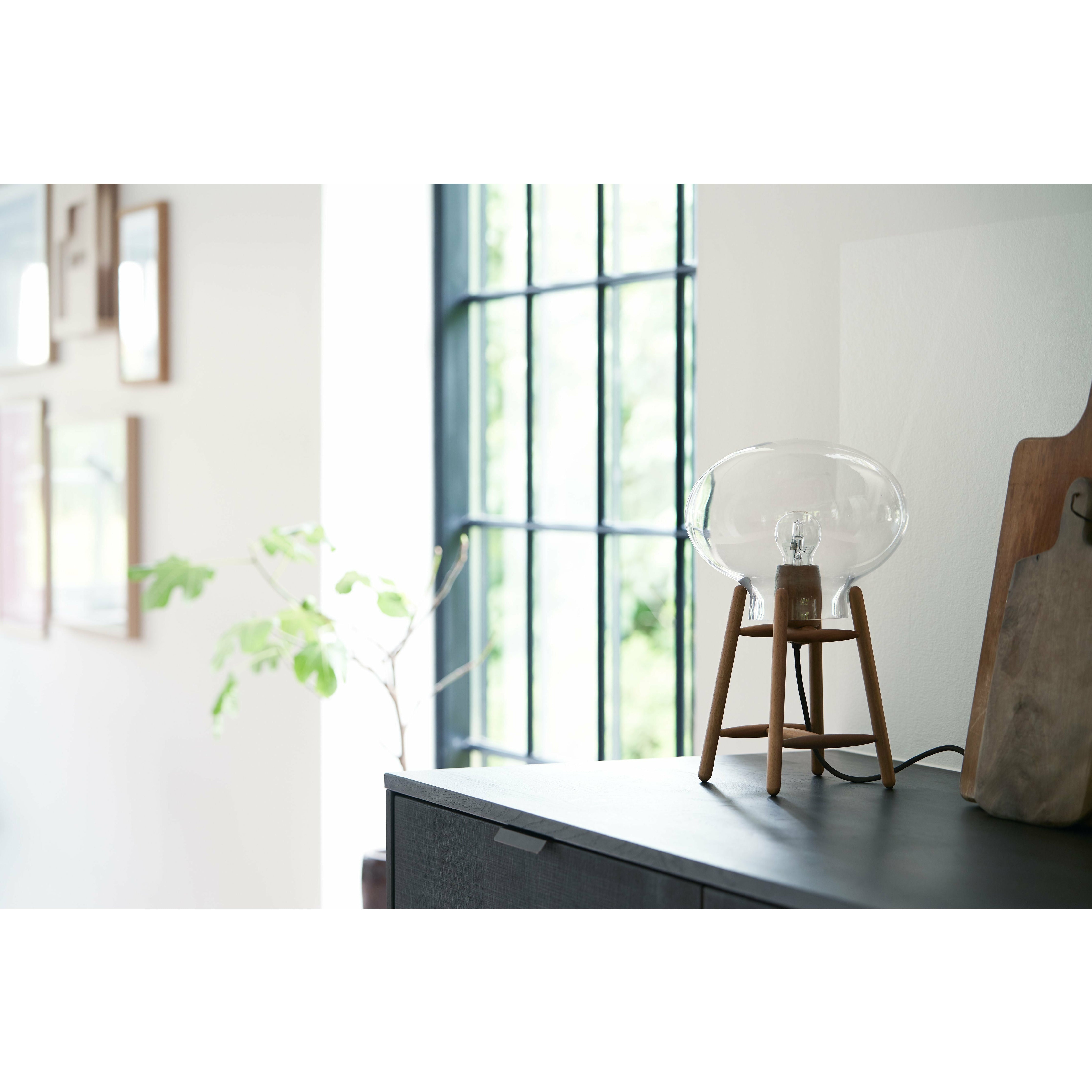 FDB Møbler U4 hiti bordlampe klart glas, naturlig/sort