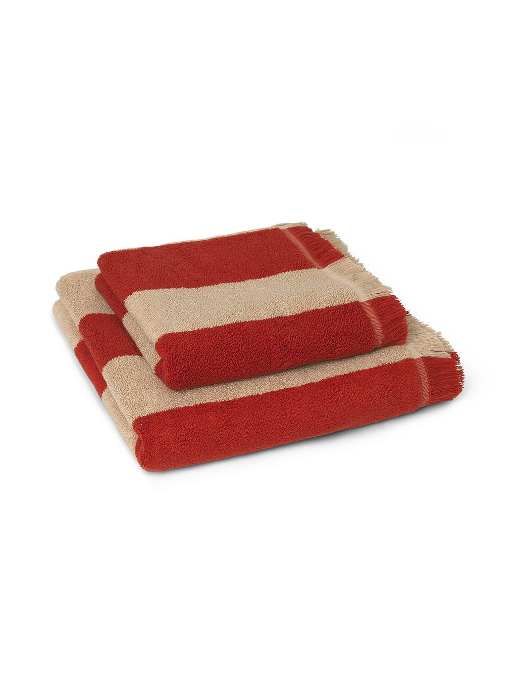 [product_category]-Ferm Living Alee Bath Towel 70x140 Cm, Light Camel/Red-Ferm Living-5704723285502-1104265584-FER-2
