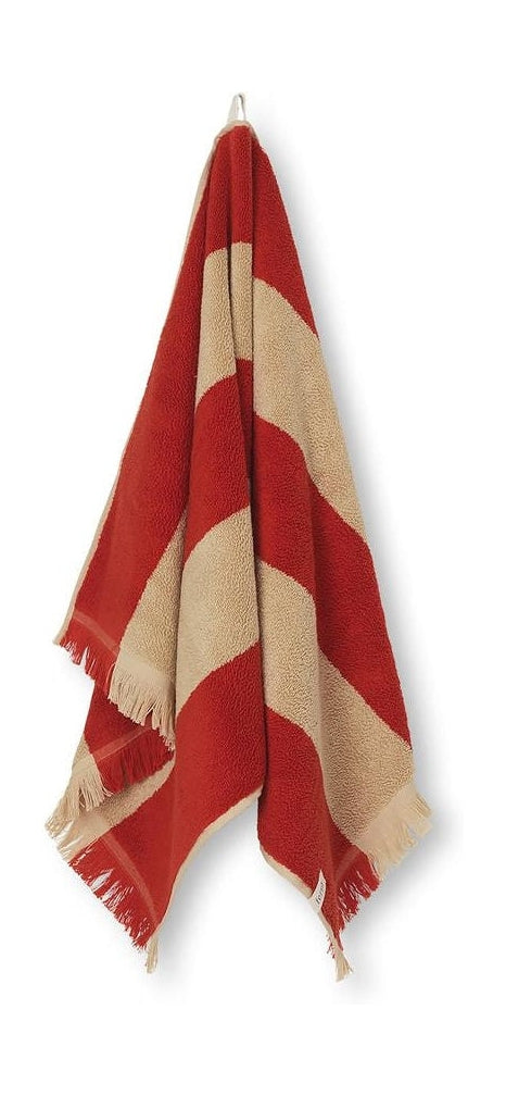 [product_category]-Ferm Living Alee Towel 50x100 Cm, Light Camel/Red-Ferm Living-5704723285472-1104265581-FER-1