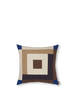 Ferm Living Border Patchwork Pushion Carob Brown/Bright Blue