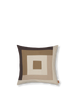Ferm Living Border patchwork pude dækker kaffe/mørkt sand