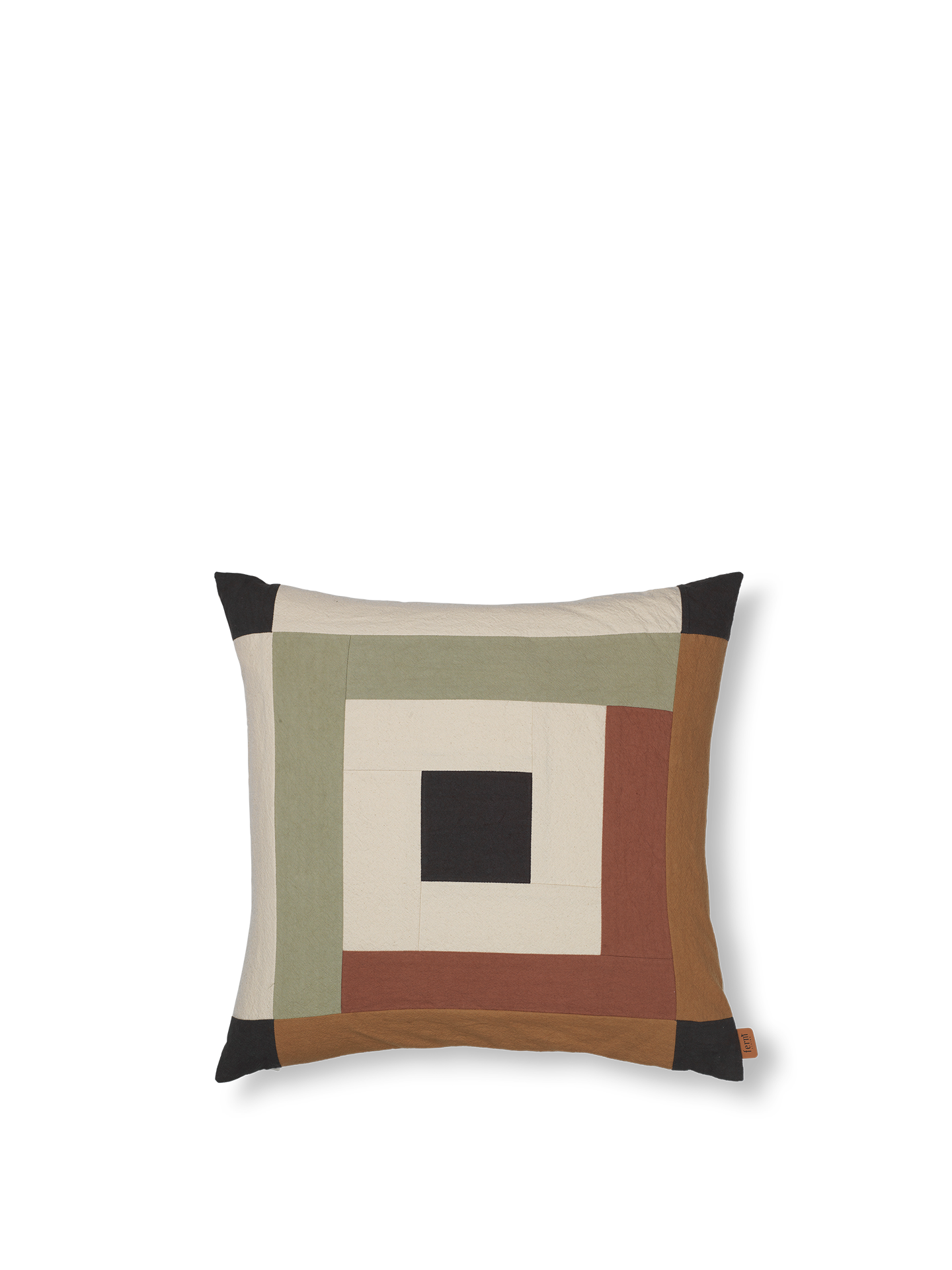 [product_category]-Ferm Living Border Patchwork Cushion Dark Sage/Red Brown-Ferm Living-5704723316312-1104268646-FER-1