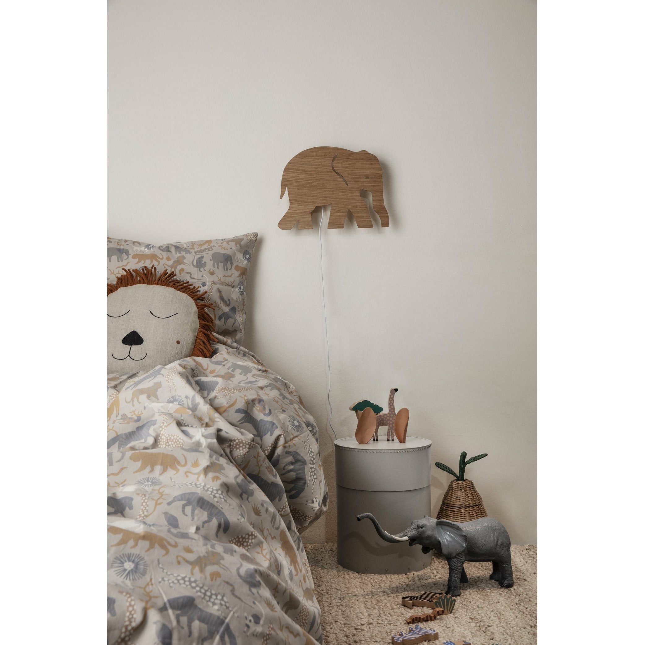 Ferm Living Dot Embroidery Seng linned lysegrå, junior