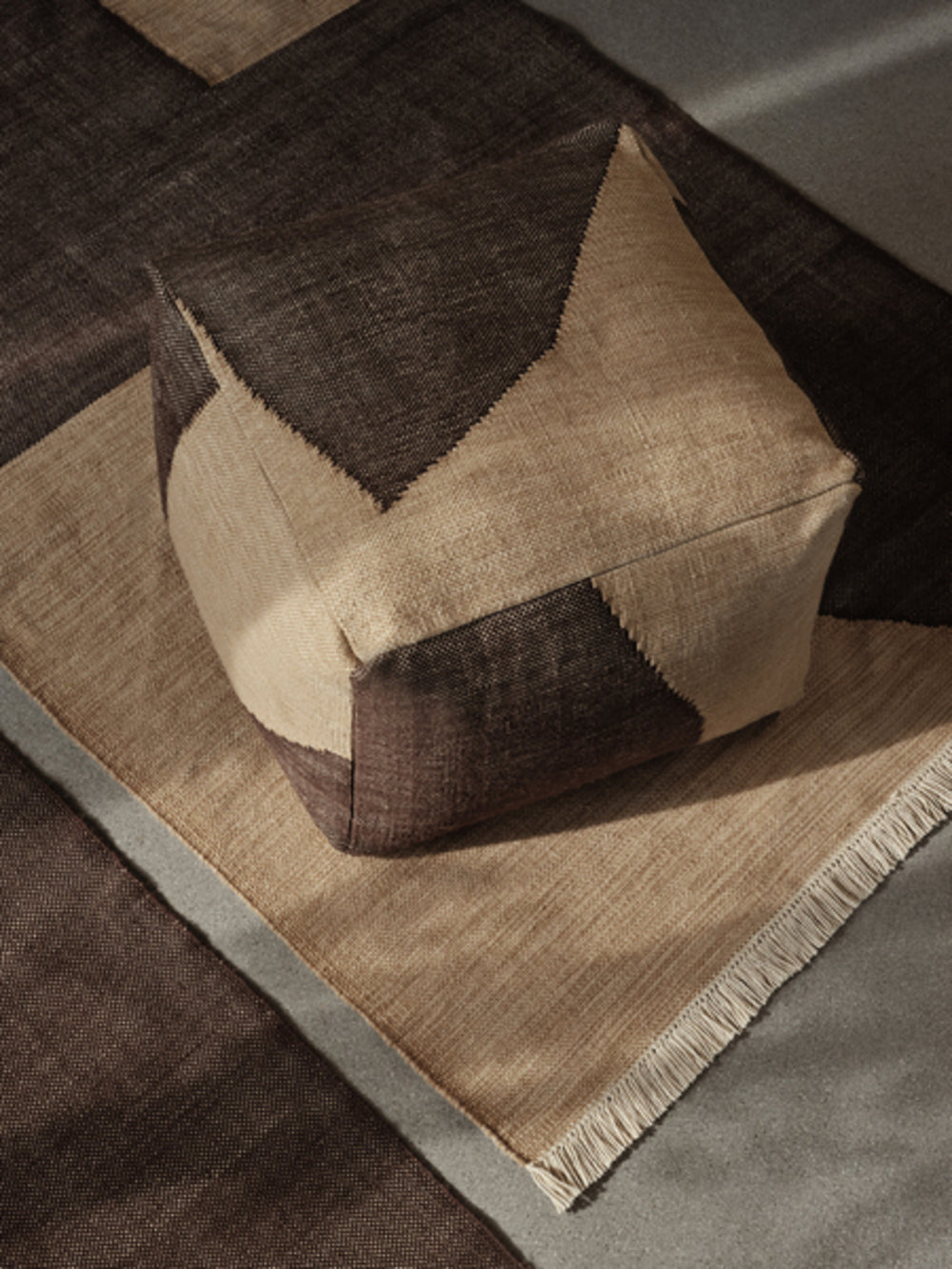 [product_category]-Ferm Living Forene Square Pouf Tan/Chocolate-Ferm Living-5704723319160-1104268931-FER-2