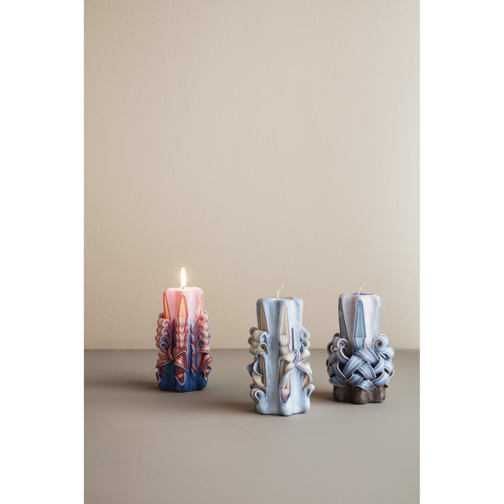 Ferm Living Håndlavet stearinlys, støvet lilla