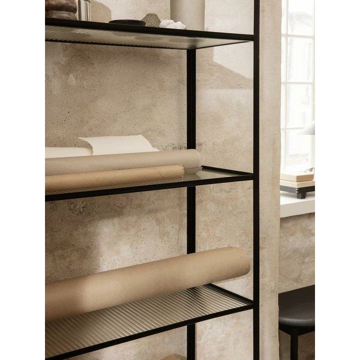 [product_category]-Ferm Living Haze Bookcase Reeded Glass, Black-Ferm Living-5704723255529-110052101-FER-5