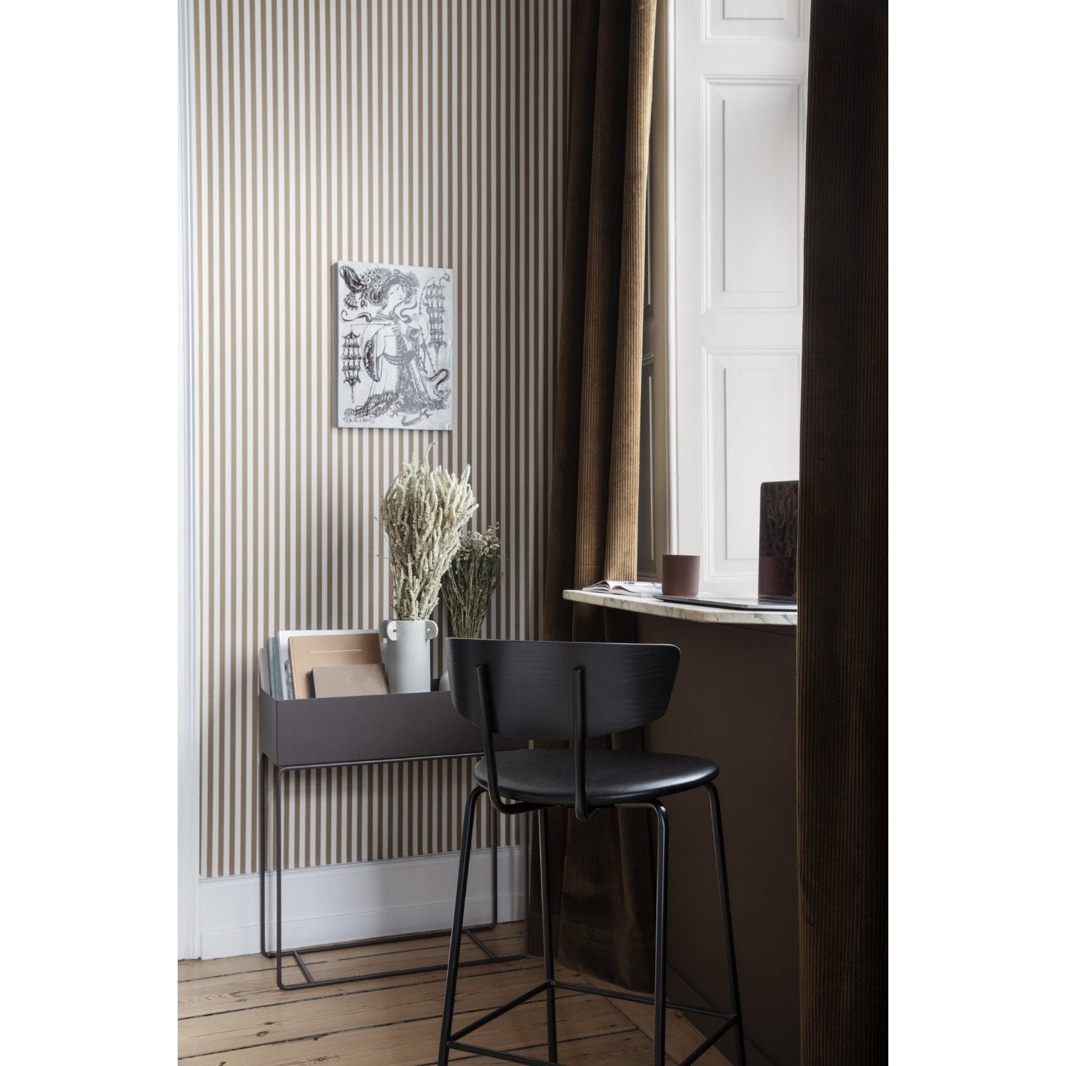 [product_category]-Ferm Living Herman Bar Chair, Black/Black Leather, Low-Ferm Living-5704723021872-9484-FER-3