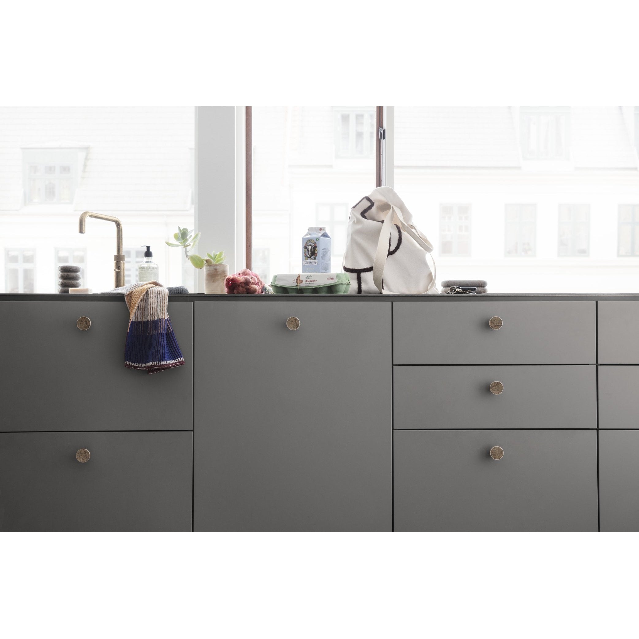 Ferm Living Hook Stainless Steel, Black Marble ø2 Cm