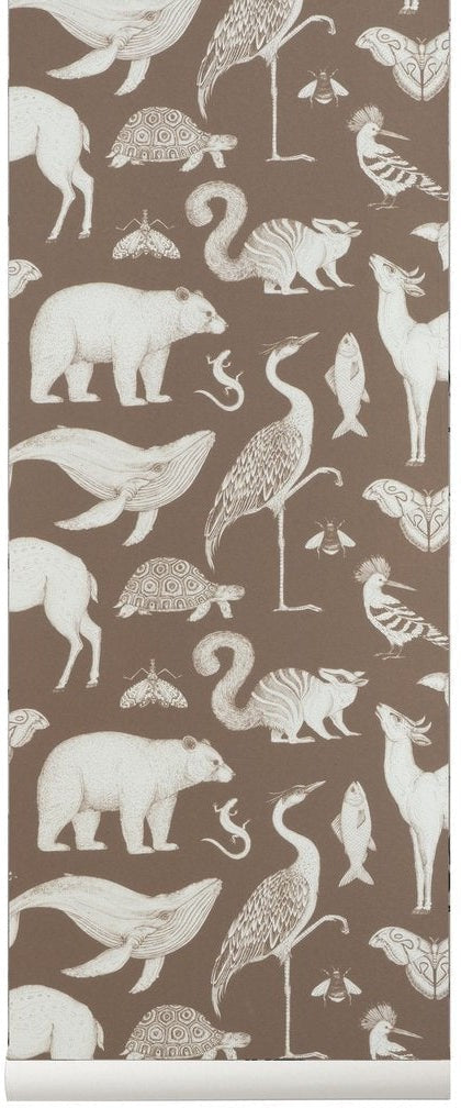 [product_category]-Ferm Living Katie Scott Wallpaper Animal, Caramel-Ferm Living-5704723031840-100235677-FER-1