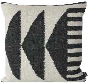 [product_category]-Ferm Living Kelim Cushion, Black Triangles-Ferm Living-5704723772224-7222-FER-1