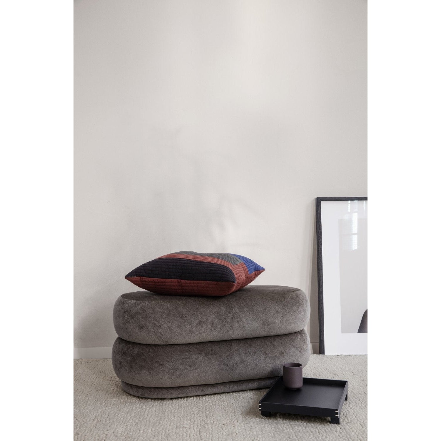 [product_category]-Ferm Living Pouf Oval Stool Fadet Velvet Forest 3, Medium-Ferm Living-5704723031093-100227669-FER-3
