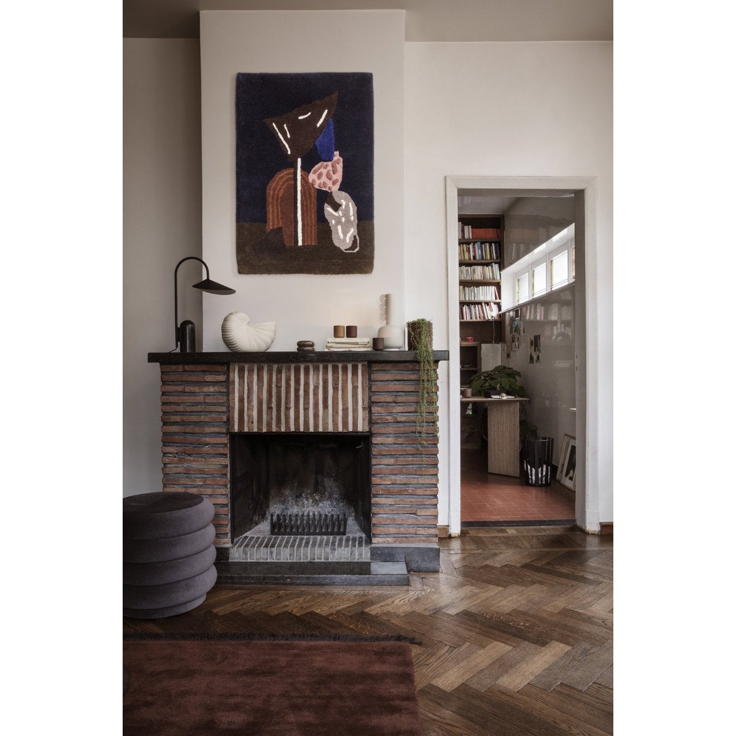 [product_category]-Ferm Living Pouf Round Stool Fadet Velvet Concrete 17, Small-Ferm Living-5704723031048-100226668-FER-2