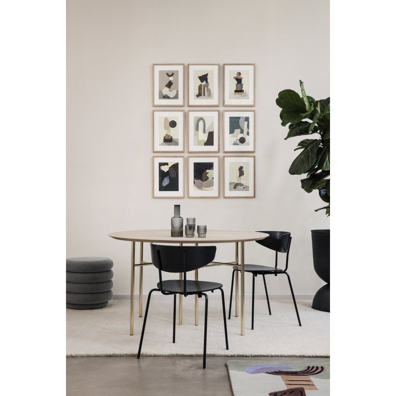 [product_category]-Ferm Living Pouf Round Stool Fadet Velvet Mocca 6, Small-Ferm Living-5704723031062-100226670-FER-2