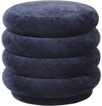 [product_category]-Ferm Living Pouf Round Stool Fadet Velvet Ocean 42, Small-Ferm Living-5704723031031-100226667-FER-1