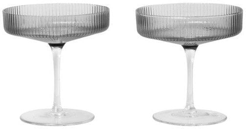 [product_category]-Ferm Living Ripple Champagne Glass, Set 2 Pcs-Ferm Living-5704723028666-100126112-FER-1