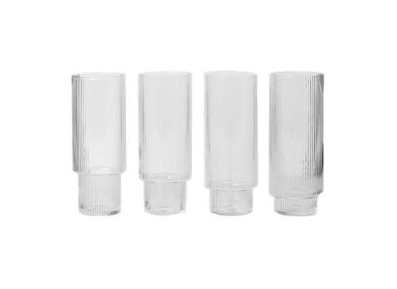 [product_category]-Ferm Living Ripple Long Drink Glasses (Set Of 4)-Ferm Living-5704723010852-5445-FER-1