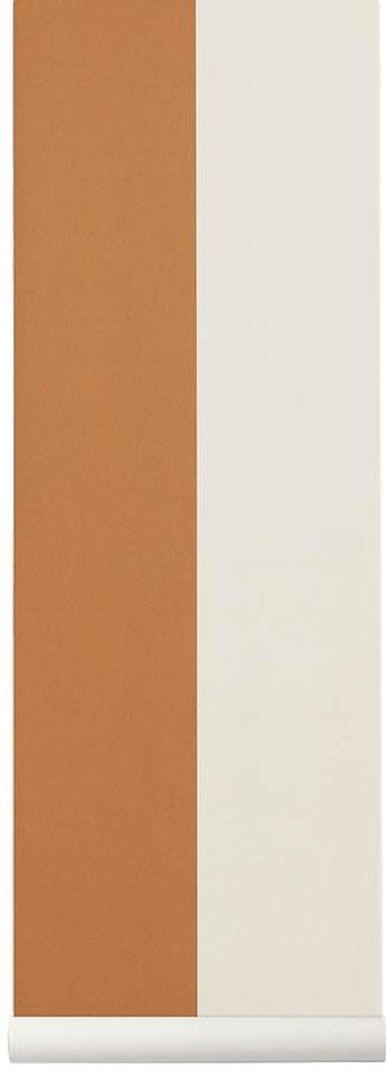 Ferm Living Tykke linjer tapet, sennep/brudt hvid