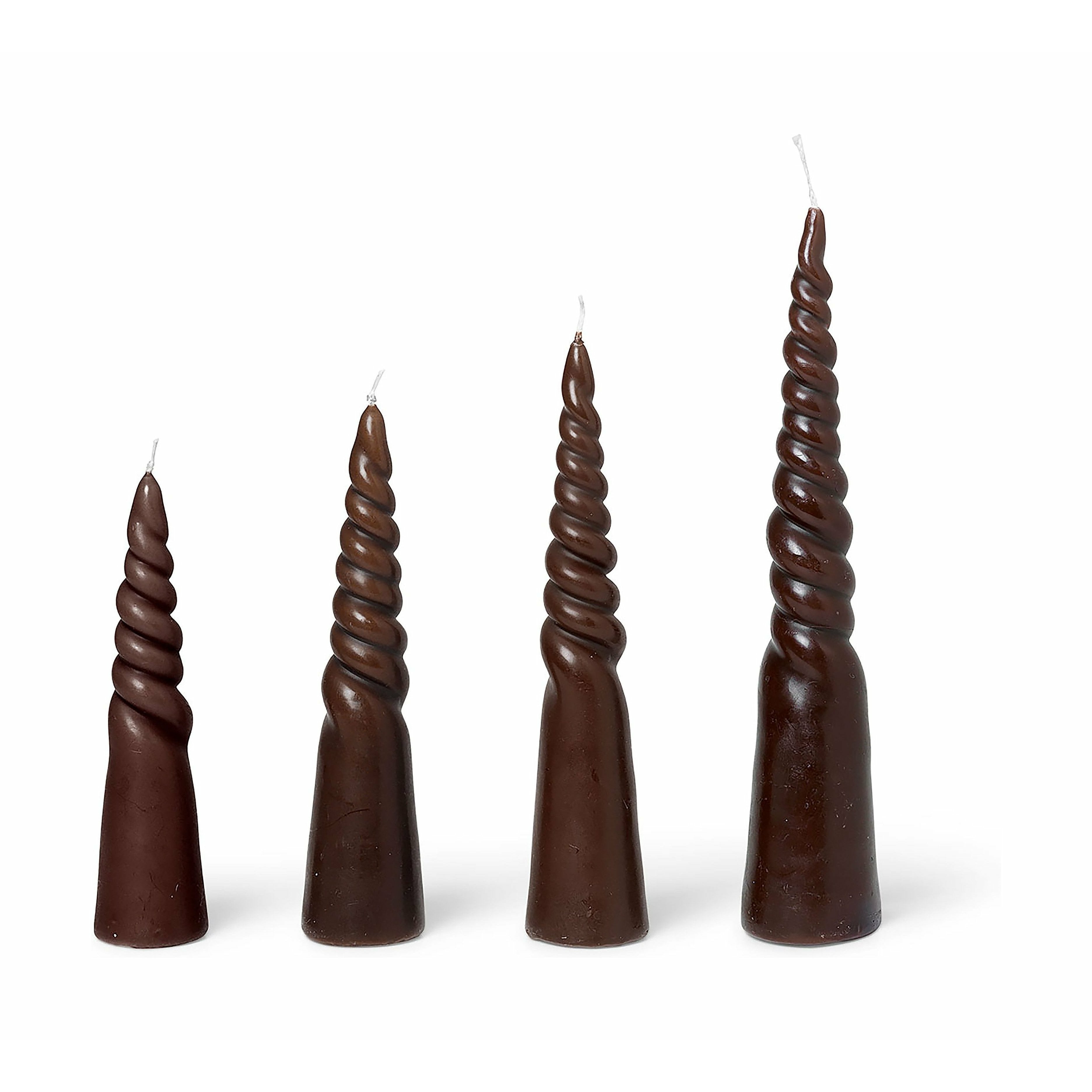 [product_category]-Ferm Living Twisted Candles Set Of 4, Brown-Ferm Living-5704723276975-1104264731-FER-1
